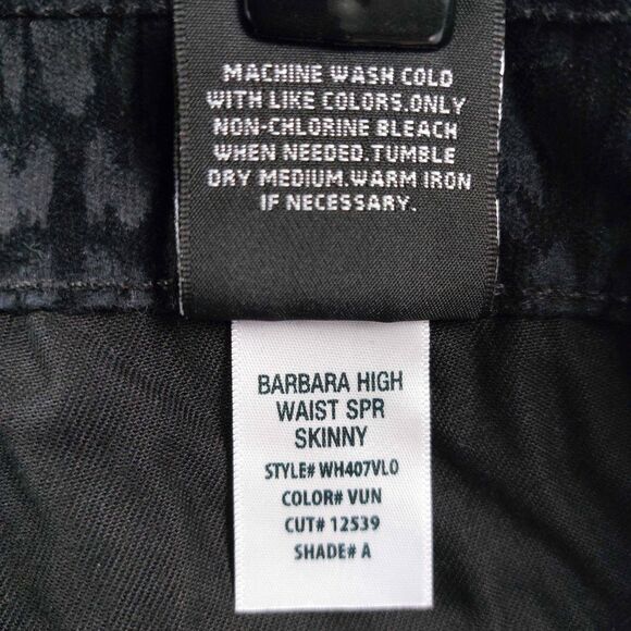 Hudson Jeans Womens 27 Black Barbara High Waist Super Skinny Made USA Boot Tuck - Picture 12 of 14